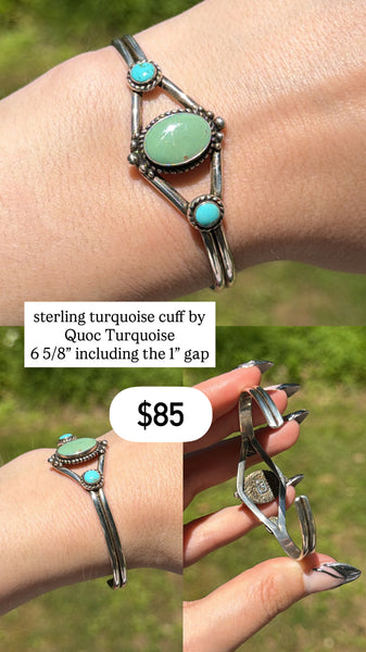 RESERVED PRIVATE LISTING -- sterling silver turquoise cuff A3