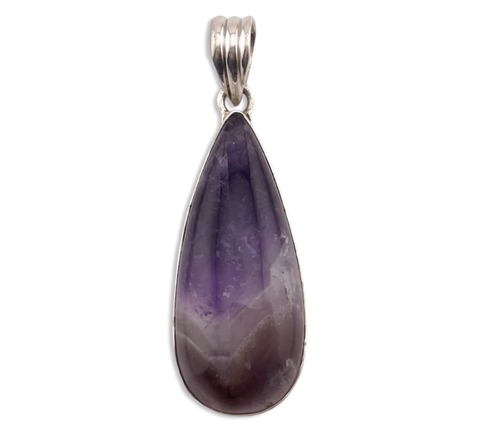 sterling silver tear drop shape rainbow fluorite pendant