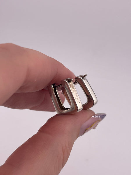 sterling silver square hoop earrings
