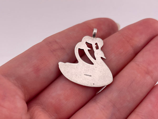 sterling silver swans pendant