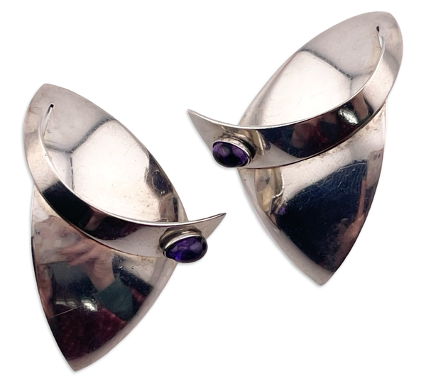 sterling silver artisan amethyst post earrings ***Non-sterling posts***