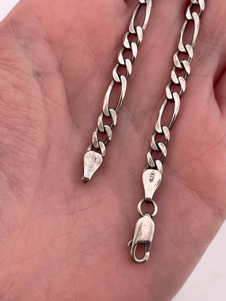sterling silver 8-1/4" figaro chain link bracelet