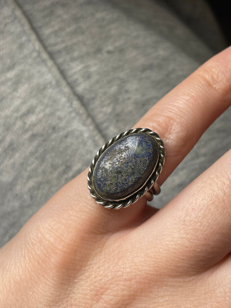 size 5.25 sterling silver lapis ring