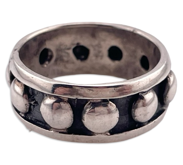 size 6.25 sterling silver ball band ring