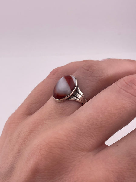 size 7 sterling silver agate ring