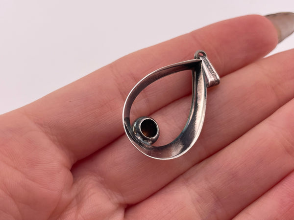 sterling silver modernist stoneless ball pendant