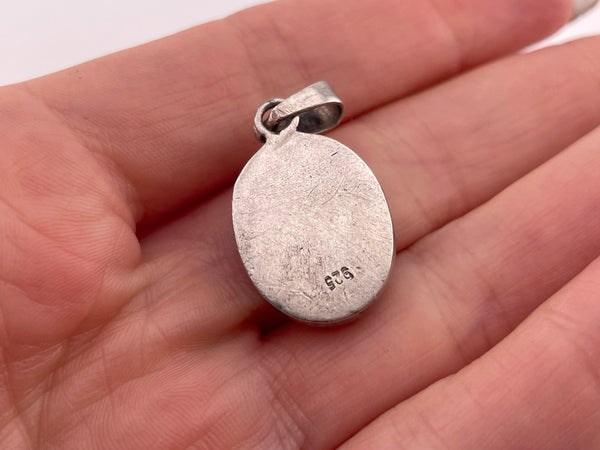 sterling silver amber larimar pendant ***AS IS***