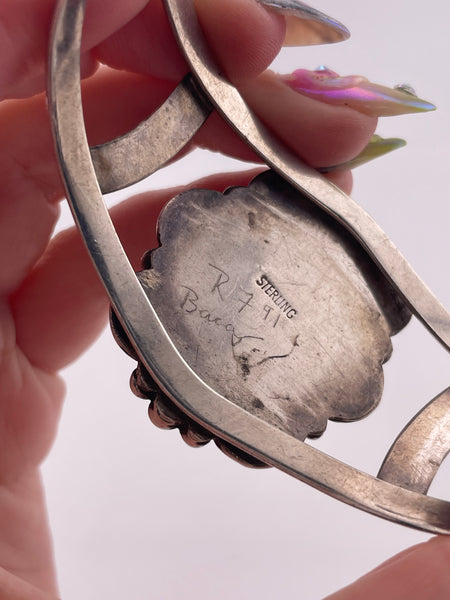 sterling silver large onyx cuff bracelet