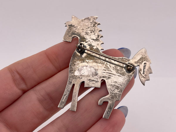 sterling silver horse brooch