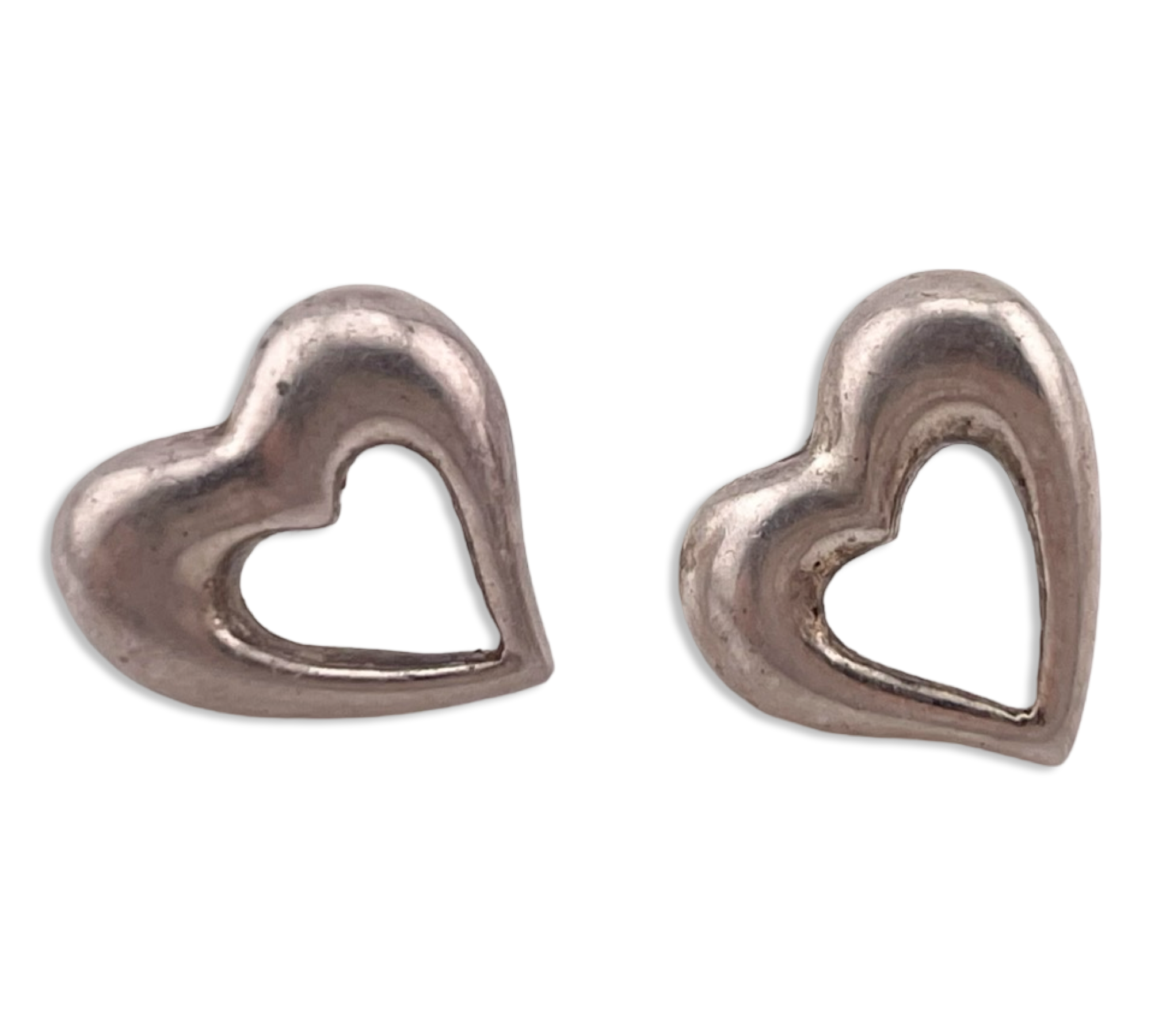 sterling silver heart post earrings