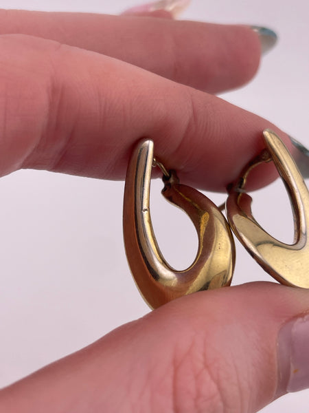 sterling silver gold plated U shaped earrings **AS IS**