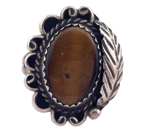 size 6.5 sterling silver tiger's eye ring