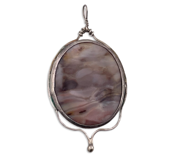 sterling silver agate pendant