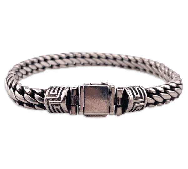 sterling silver 9" 53 gram heavy Mexican chain link bracelet