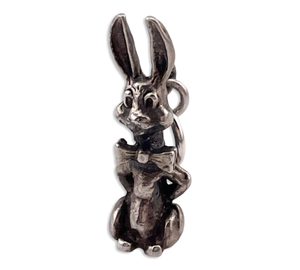 sterling silver 3D bunny rabbit pendant