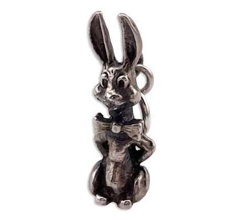 sterling silver 3D bunny rabbit pendant
