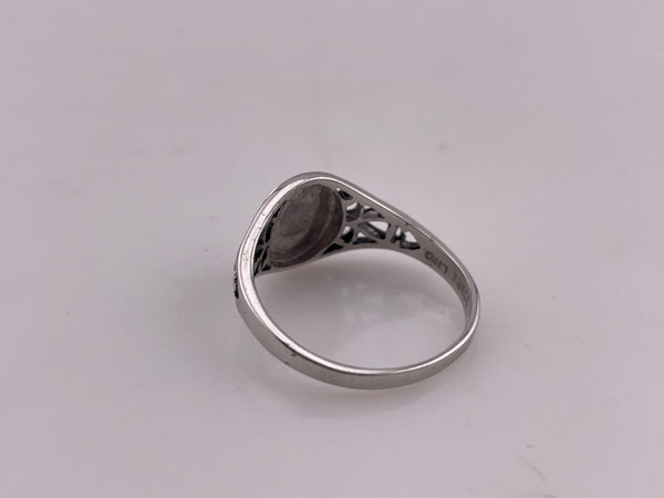 size 10 sterling silver rhodium plated 'JCT' initials signet ring