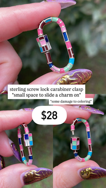 RESERVED PRIVATE LISTING -- sterling silver carabiner charm holder A1
