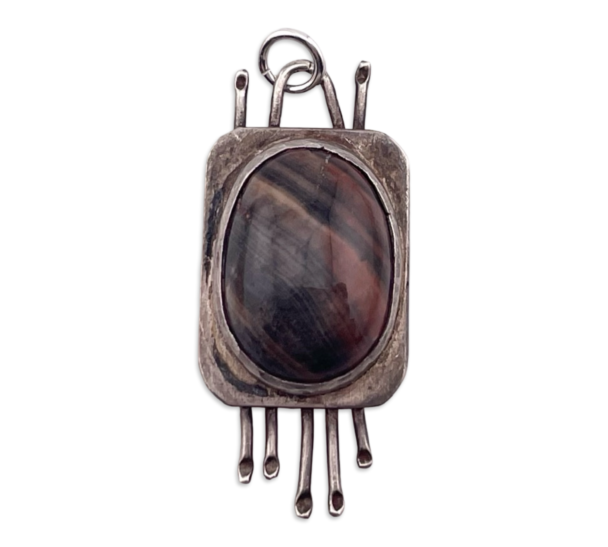 sterling silver agate pendant