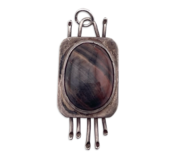 sterling silver agate pendant