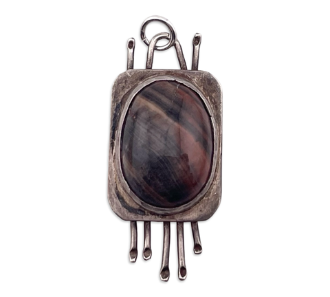 sterling silver agate pendant