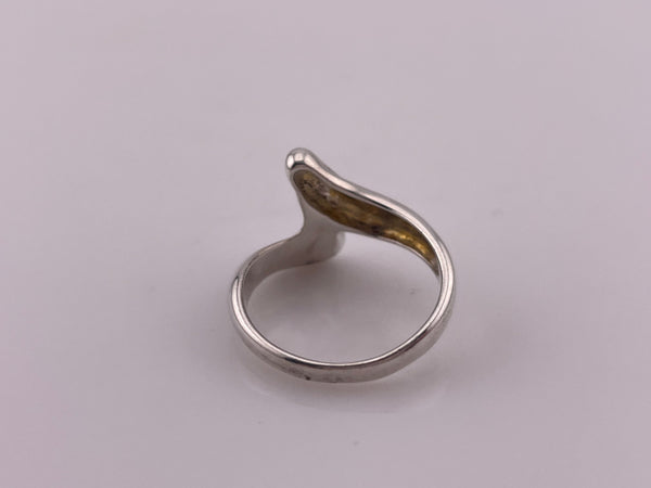 size 6.5 sterling silver stoneless textured zig zag ring