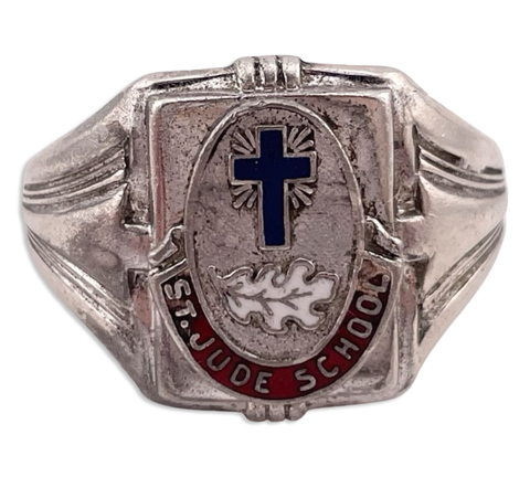 size 8.5 sterling silver St. Jude School ring