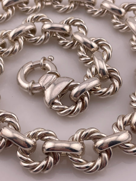 sterling silver 17-3/4" 86 gram chunky necklace