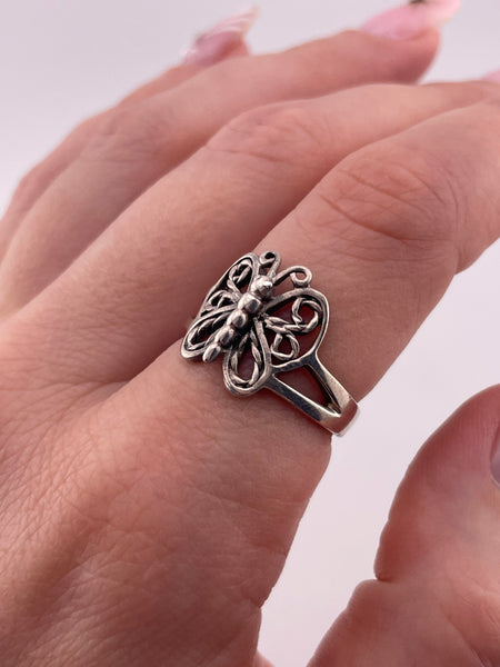 size 8.25 sterling silver butterfly ring