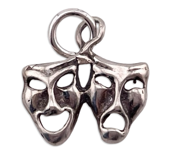 sterling silver comedy drama masks pendant
