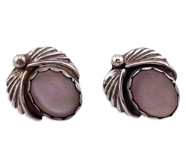 sterling silver mother of pearl post earrings