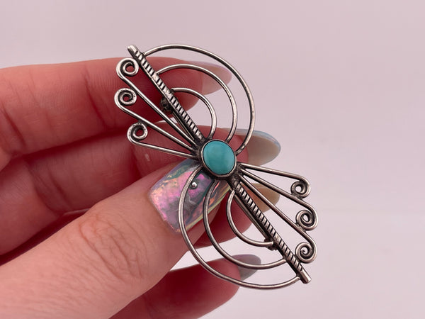 sterling silver turquoise brooch pin