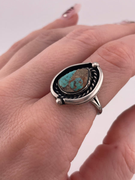 size 7.75 sterling silver turquoise ring