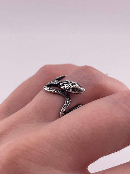 size 6.75 sterling silver zig-zag snake ring