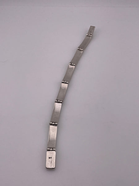 sterling silver & brass chunky nail head style panel link bracelet