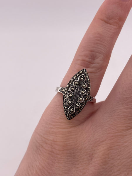 size 5 sterling silver marcasite ring