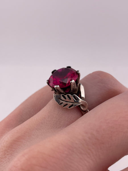 size 6.25 sterling silver faceted lab sapphire ring