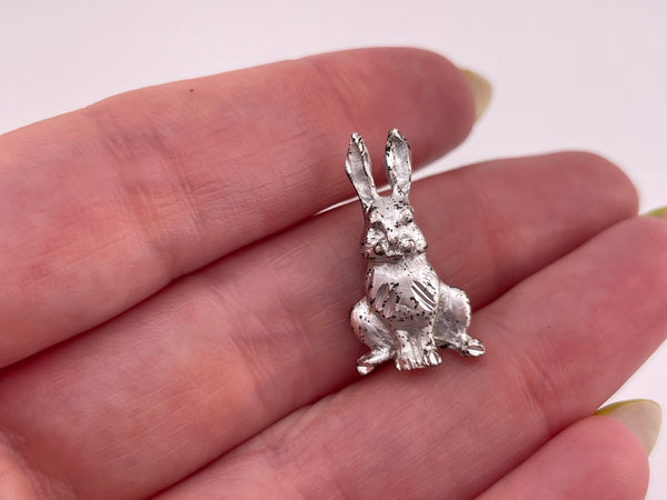 sterling silver bunny rabbit pendant