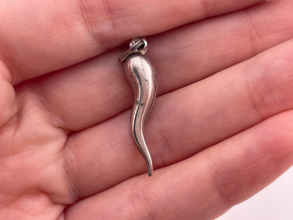 sterling silver Italian horn pendant