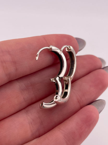 sterling silver 3/4" hinge tube hoop earrings