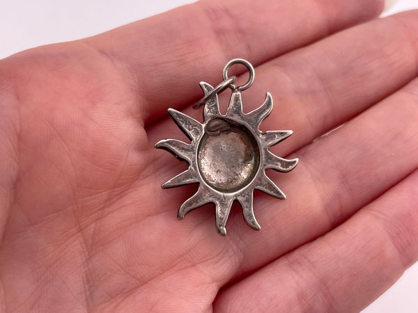 sterling silver sun w/ face pendant
