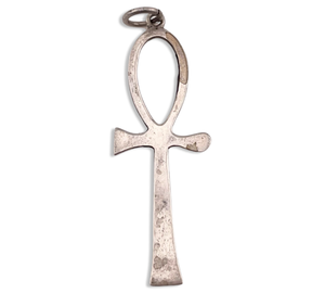 sterling silver large Ankh cross pendant