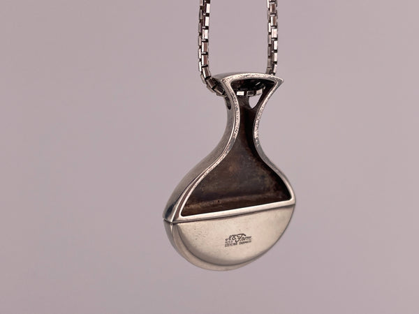 sterling silver Neils Erik From Denmark modernist onyx necklace