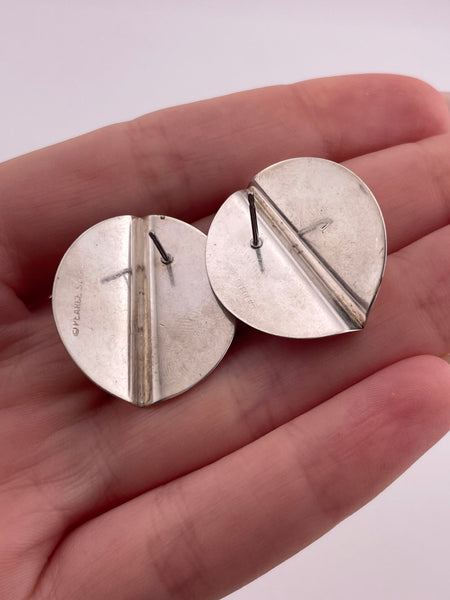 sterling silver Pearce signed artisan center bend post earrings ***Non-Sterling Posts***
