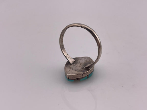 size 7.25 sterling silver turquoise 'hummingbird' ring