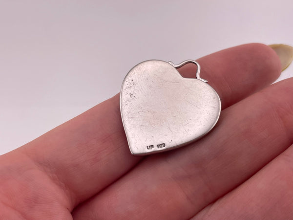 sterling silver heart frame picture holder pendant