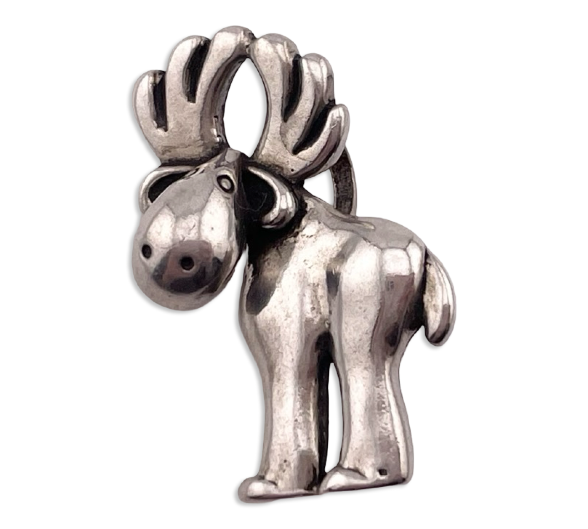 sterling silver moose pendant