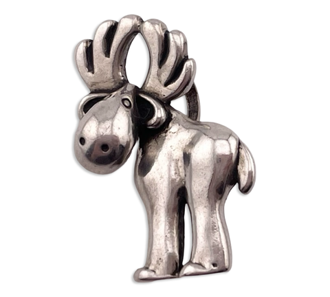 sterling silver moose pendant
