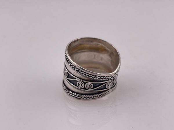 size 9 sterling silver wide band ring