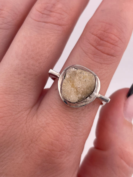 size 9 sterling silver druzy ring